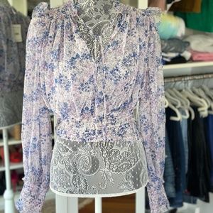 Free people long sleeve lilac combo shirt size M